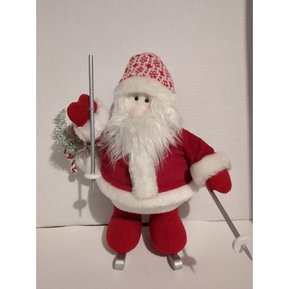 Santa Claus on Skis Plush Figurine